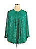 Liz Claiborne Career 100% Polyester Green Long Sleeve Blouse Size 2X - photo 1