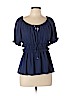 HD in Paris 100% Polyester Blue Short Sleeve Blouse Size 12 - photo 1