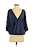 Piazza Roma 100% Silk Blue Long Sleeve Silk Top Size XS - photo 1