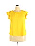 Haute Monde 100% Polyester Yellow Short Sleeve Blouse Size XL - photo 1