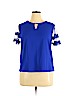 Wishful Park Blue Short Sleeve Blouse Size XL - photo 1