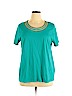 Laura Scott 100% Cotton Green Short Sleeve Top Size XL - photo 1