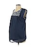 Motherhood 100% Polyester Blue Short Sleeve Blouse Size S - photo 1