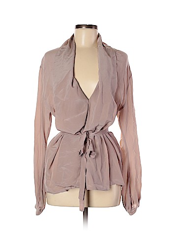 Gold Hawk Long Sleeve Silk Top (view 1)