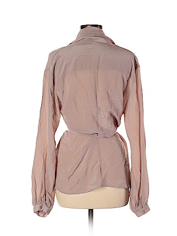 Gold Hawk Long Sleeve Silk Top (view 2)