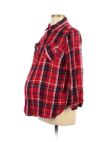 Isabel Maternity Long Sleeve Button-Down Shirt (view 1)