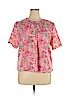 Lester Square 100% Polyester Pink Short Sleeve Blouse Size 18 - photo 1