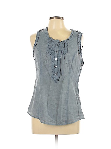 Drew Sleeveless Button-Down Shirt (view 1)