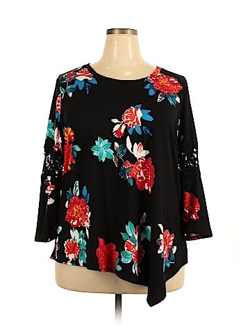 NY Collection 3/4 Sleeve Top (view 1)