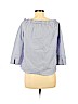 Zara 100% Cotton Blue Long Sleeve Top Size S - photo 2