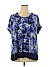 Simply Vera Vera Wang Blue Short Sleeve Top Size XL - photo 1