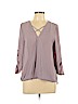 rue21 100% Polyester Purple Long Sleeve Blouse Size L - photo 1