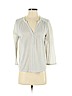 H&M 100% Polyester Ivory Long Sleeve Henley Size S - photo 1