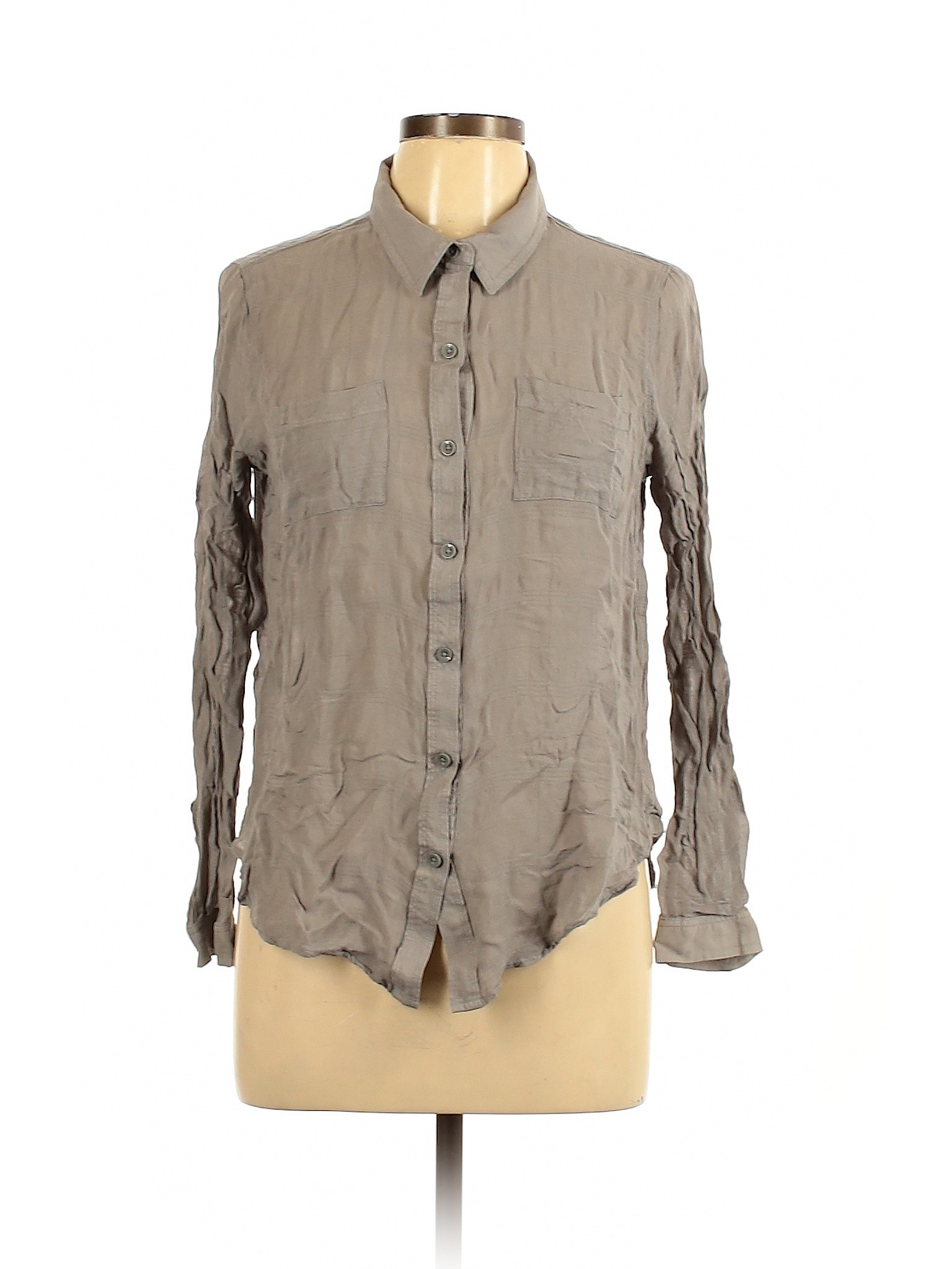 Forever 21 Contemporary Women Brown Long Sleeve Button-Down Shirt L | eBay
