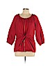 DKNY 100% Polyester Red 3/4 Sleeve Blouse Size 12 - photo 1