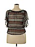 FANG Brown Short Sleeve Blouse Size XL - photo 2