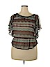 FANG Brown Short Sleeve Blouse Size XL - photo 1