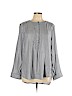 Nine West 100% Viscose Gray Long Sleeve Top Size L - photo 1