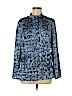 MICHAEL Michael Kors 100% Polyester Blue Long Sleeve Blouse Size M - photo 1