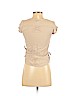 H&M 100% Cotton Tan Short Sleeve Blouse Size 2 - photo 2