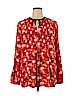 Old Navy 100% Rayon Red Long Sleeve Blouse Size XL - photo 1