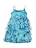 Justice 100% Polyester Solid Blue Dress Size 10 - photo 1