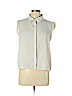 Simply Styled Ivory Short Sleeve Button-Down Shirt Size L (petite) - photo 1