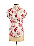 No Boundaries 100% Rayon Ivory Short Sleeve Blouse Size L - photo 2