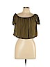 Topshop 100% Rayon Green Short Sleeve Blouse Size 12 - photo 1