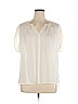 J.Crew 100% Silk Ivory Short Sleeve Silk Top Size 16 - photo 1