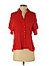 H&M 100% Viscose Red Short Sleeve Blouse Size 2 - photo 1