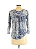 Lucky Brand Blue 3/4 Sleeve Top Size M - photo 2
