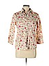 Lands' End 100% Cotton Ivory 3/4 Sleeve Button-Down Shirt Size 6 (petite) - photo 1