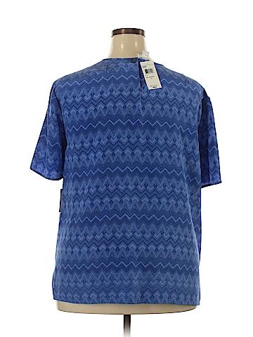 Due Per Due Short Sleeve Silk Top (view 2)