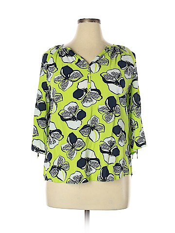 Kaari Blue 3/4 Sleeve Blouse (view 1)