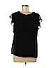 Zara 100% Polyester Black Short Sleeve Blouse Size M - photo 1