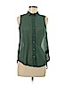 H&M 100% Polyester Green Sleeveless Blouse Size 4 - photo 1