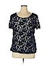 Christopher & Banks Blue Short Sleeve Top Size XL (petite) - photo 1