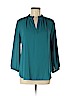 Ann Taylor LOFT 100% Polyester Teal Long Sleeve Blouse Size M - photo 1
