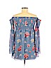 Forever 21 100% Polyester Blue Long Sleeve Blouse Size M - photo 2