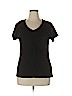 JM Collection 100% Cotton Black Short Sleeve Top Size XL (petite) - photo 1