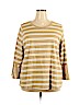 Isaac Mizrahi LIVE! 100% Cotton Tan 3/4 Sleeve Top Size 2X - photo 1