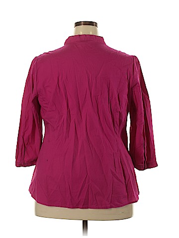 St. John's Bay Plus 3/4 Sleeve Button-Down Shirt (view 2)