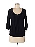 H&M 100% Viscose Black 3/4 Sleeve Top Size M - photo 1