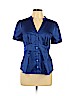H&M Blue Short Sleeve Blouse Size 12 - photo 1