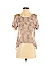3B 100% Polyester Tan Short Sleeve Blouse Size S - photo 1