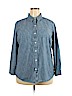 J.jill 100% Cotton Blue Long Sleeve Button-Down Shirt Size 2X - photo 1