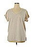 Harmony and Balance 100% Cotton Tan Short Sleeve Top Size XL - photo 1