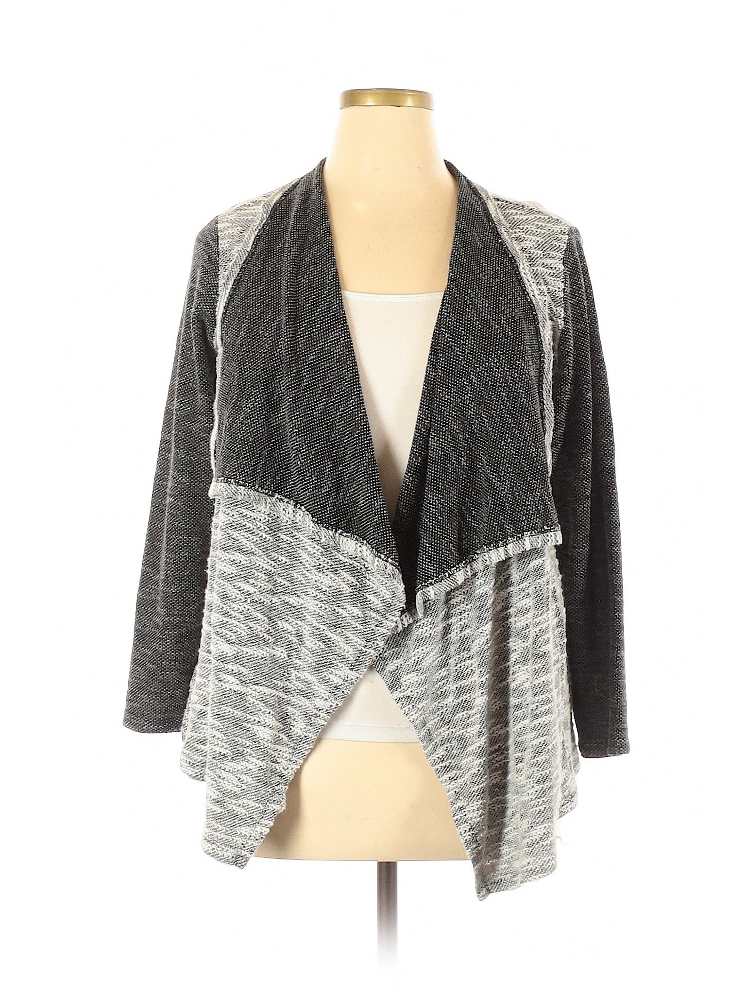 Style&Co Color Block Gray Cardigan Size 1X (Plus) - 60% off | thredUP