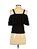 H&M 100% Polyamide Black Short Sleeve Top Size 2 - photo 2